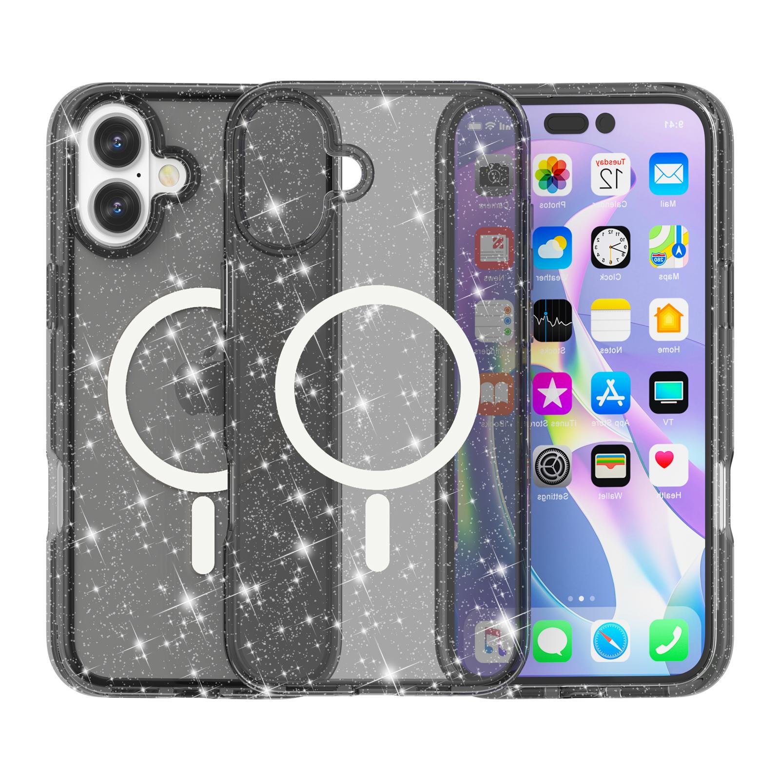 For iPhone 17 Case Compatible with MagSafe Glitter Powder PC+TPU Phone Cover Black
For iPhone 17 Case Compatible with MagSafe Glitter Powder PC+TPU Phone Cover Black