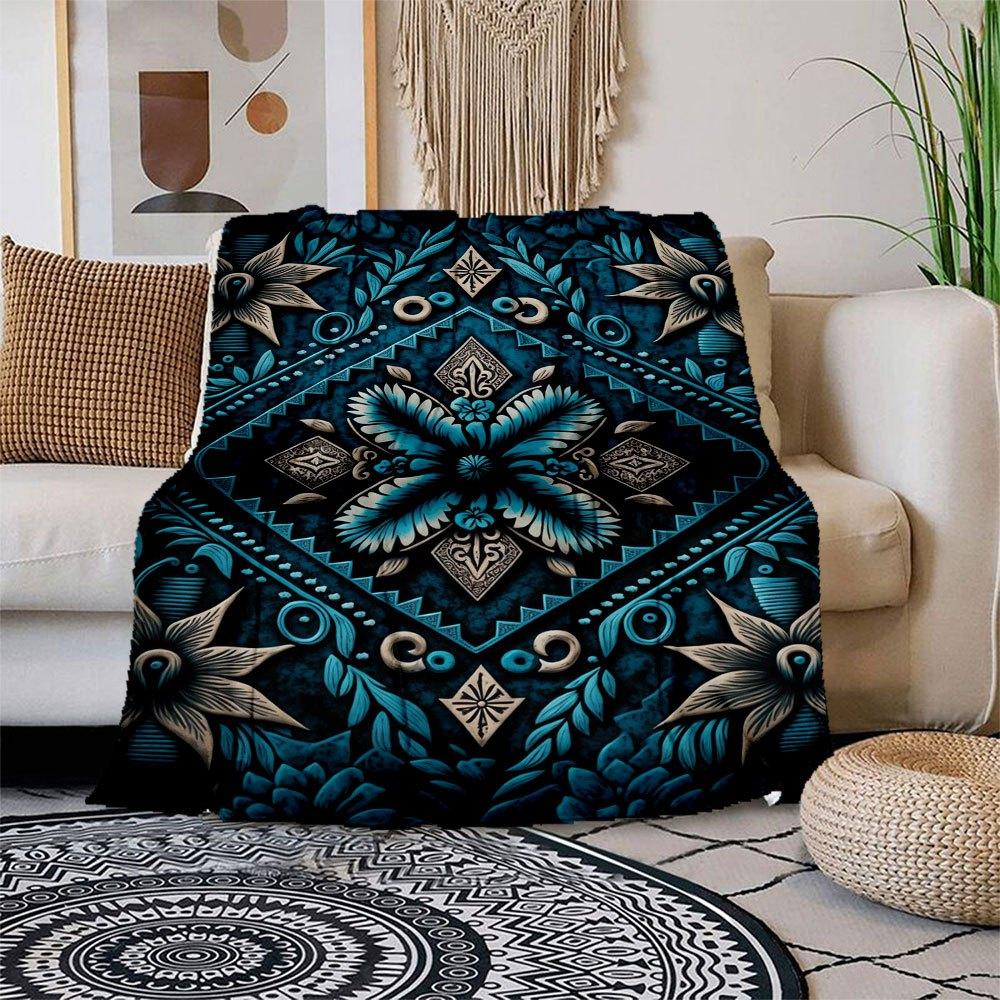 Blue Floral Embroidered Fabric - Bohemian Decorative Textile Blanket Flannel Throw Blanket for Sofa, Bed, Travel, Camping, Office, Couch, C 150x180cm
Blue Floral Embroidered Fabric - Bohemian Decorative Textile Blanket Flannel Throw Blanket for Sofa, Bed, Travel, Camping, Office, Couch, C 150x180cm
