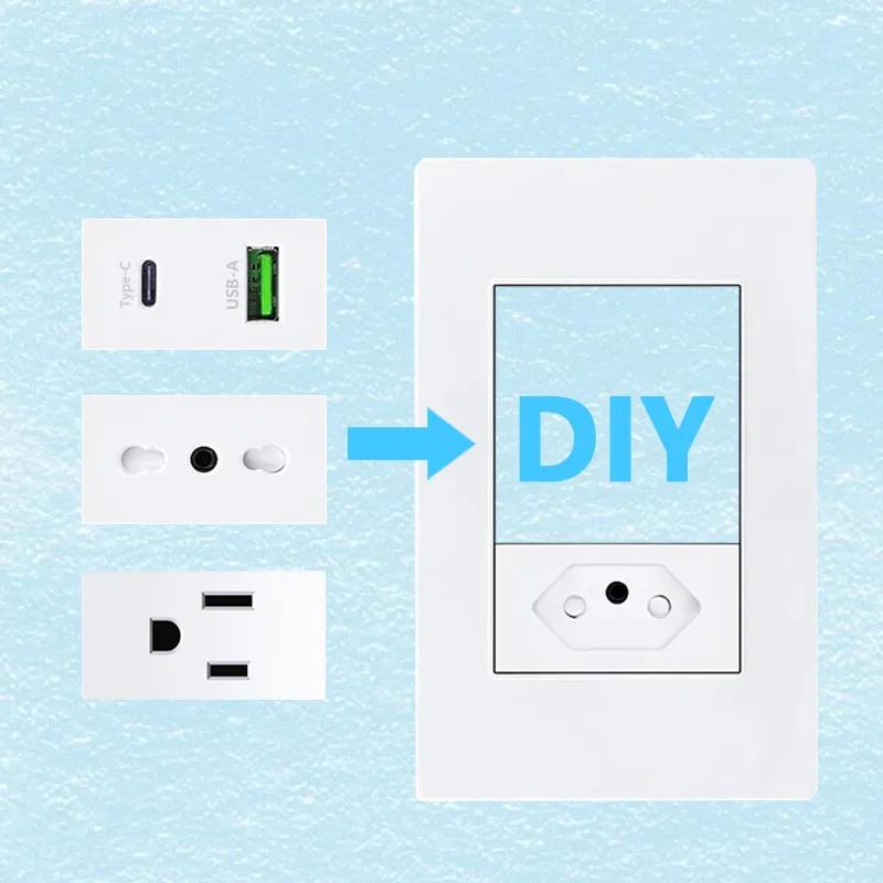 Brazilian Italian Chile US EU Standard PC panel Free Combination Function USB Type C Key DIY Switch Socket 118mm*75mm White
Brazilian Italian Chile US EU Standard PC panel Free Combination Function USB Type C Key DIY Switch Socket 118mm*75mm White