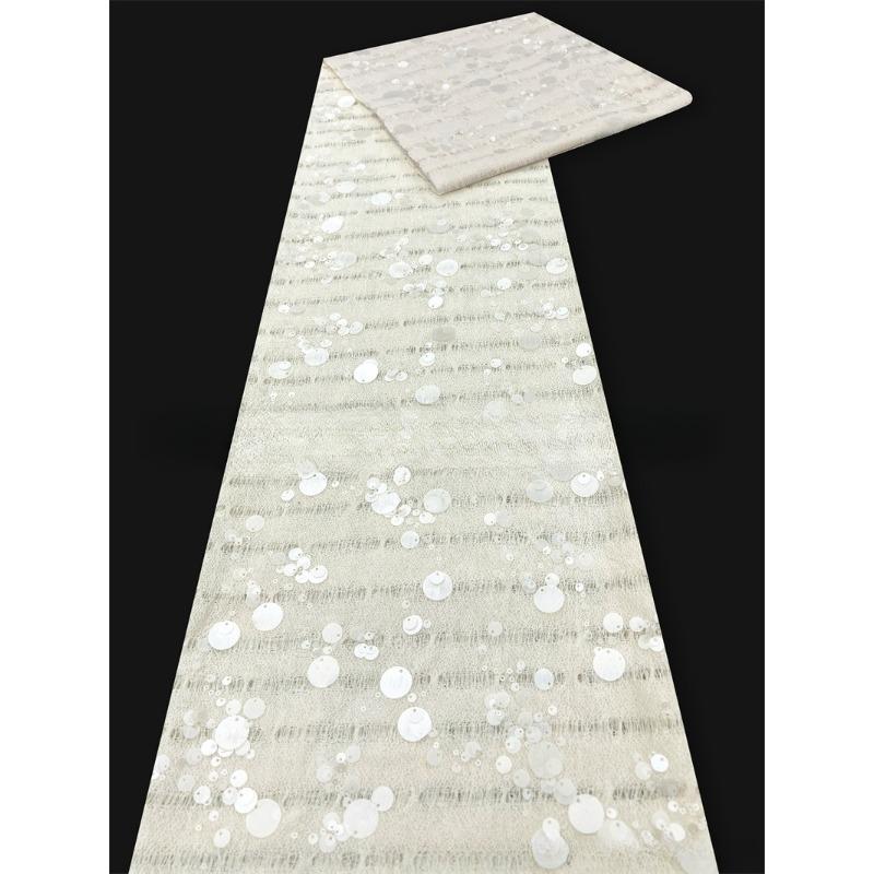 White Sequined Lace Fabric Solid Color Embroidery Designer Material for Handmade DIY Sewing Bridal Gown Formal Dress Cheongsam 1Yard
White Sequined Lace Fabric Solid Color Embroidery Designer Material for Handmade DIY Sewing Bridal Gown Formal Dress Cheongsam 1Yard