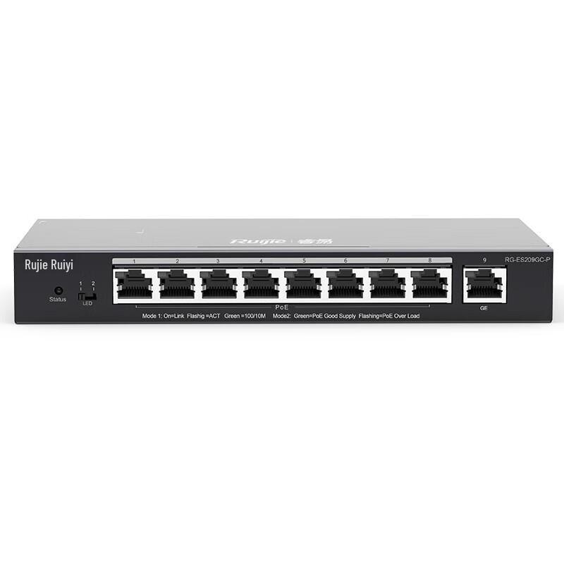 Ruijie RG-ES209GC-P 8-Port Gigabit PoE Managed Switch
Ruijie RG-ES209GC-P 8-Port Gigabit PoE Managed Switch