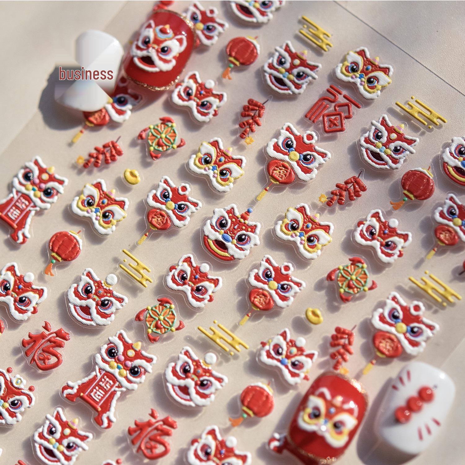 Tomoni 3D Embossed Nail Stickers - DIY Popular Japanese Stationery: Lucky Lion Snake Year Design.
Tomoni 3D Embossed Nail Stickers - DIY Popular Japanese Stationery: Lucky Lion Snake Year Design.