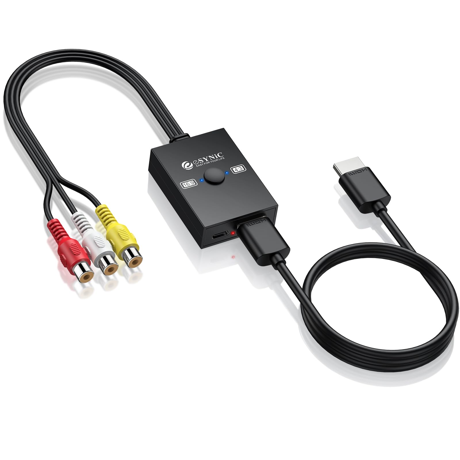 eSynic RCA до HDMI Перемикач 60 Гц AV до HDMI Триколірний Міні Композитний CVBS Гніздо до Штекера Відео Конвертер для Ігор Конвертер, 169/43 Сумісний, чорний
eSynic RCA до HDMI Перемикач 60 Гц AV до HDMI Триколірний Міні Композитний CVBS Гніздо до Штекера Відео Конвертер для Ігор Конвертер, 169/43 Сумісний, чорний