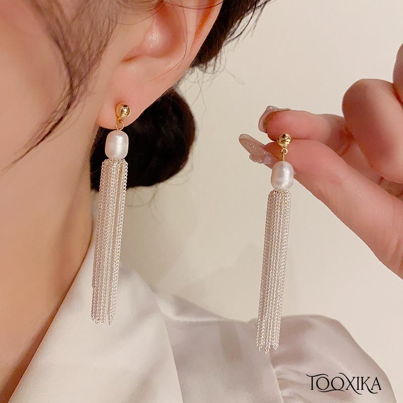 Простые и элегантные серьги Tooxika с длинными кисточками из пресноводного жемчуга, нишевые дизайнерские серьги с темпераментом
Простые и элегантные серьги Tooxika с длинными кисточками из пресноводного жемчуга, нишевые дизайнерские серьги с темпераментом