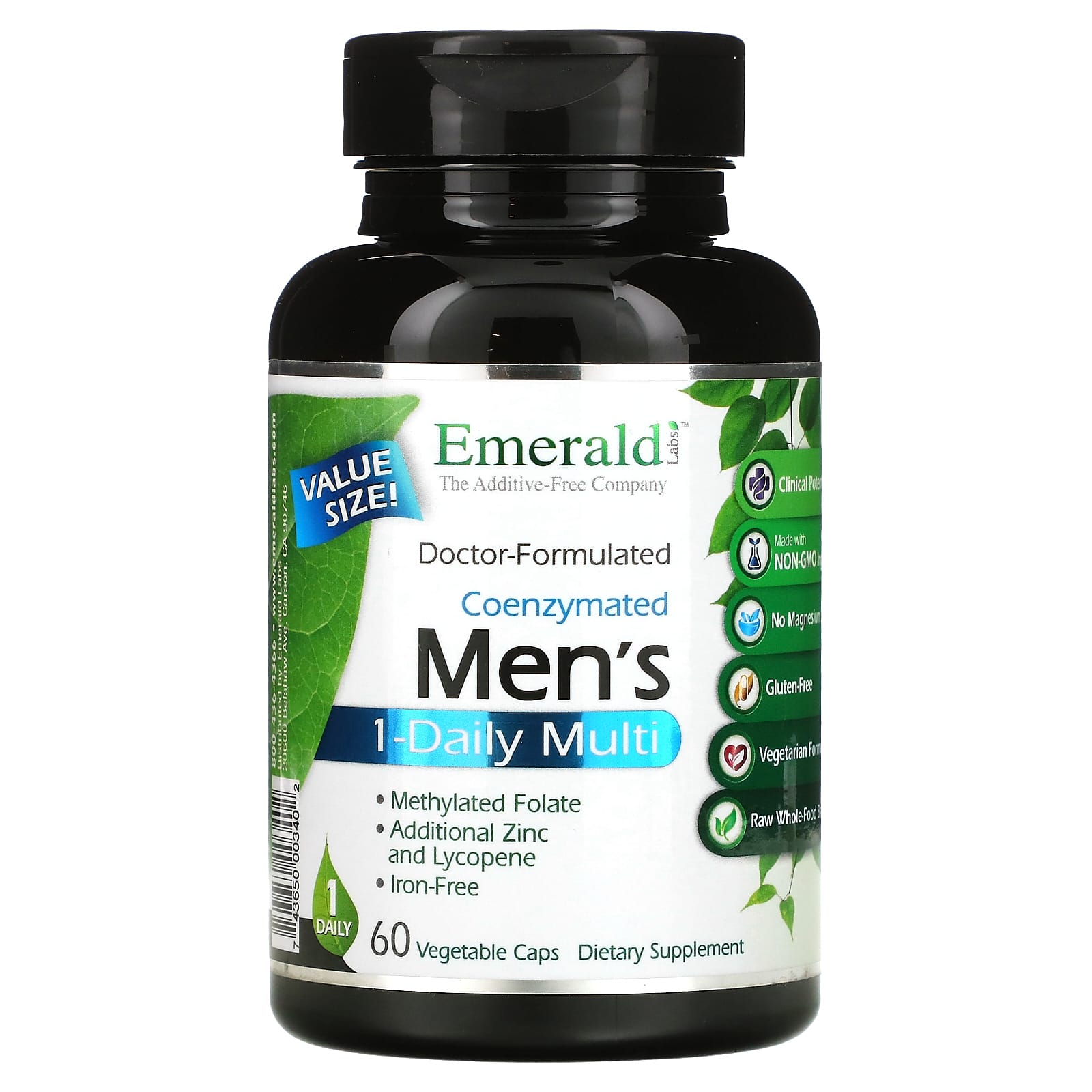 Emerald Laboratories, Coenzymated Men s 1-Daily Multi, 60 vegetable capsules 
Emerald Laboratories, Coenzymated Men s 1-Daily Multi, 60 vegetable capsules
