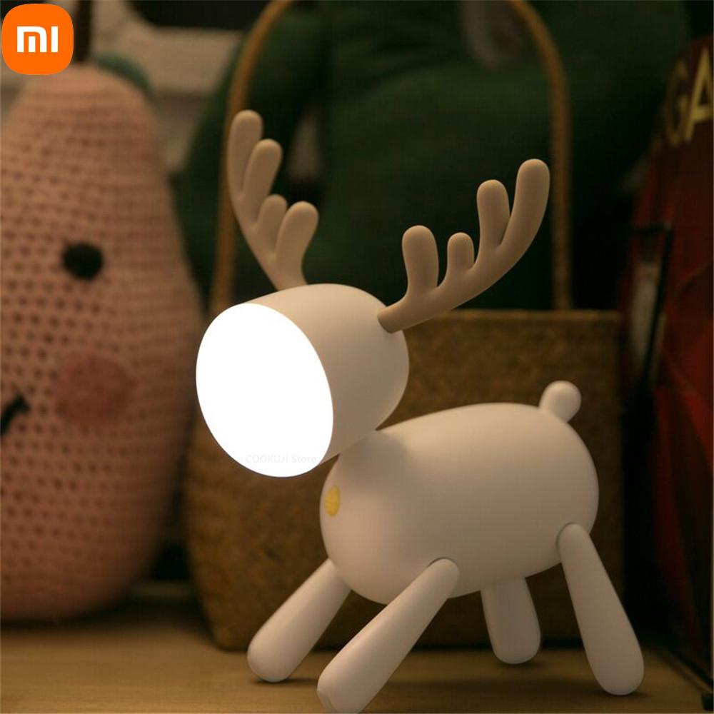 Новая перезаряжаемая Xiaomi USB милый олень светодиодные ночные огни с регулируемой яркостью прикроватной тумбочки настольная лампа с функцией таймера для детской комнаты
Новая перезаряжаемая Xiaomi USB милый олень светодиодные ночные огни с регулируемой яркостью прикроватной тумбочки настольная лампа с функцией таймера для детской комнаты