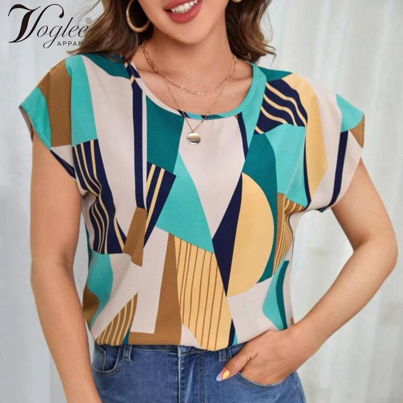 Geo Print Batwing Рукав Блузка 
Geo Print Batwing Рукав Блузка