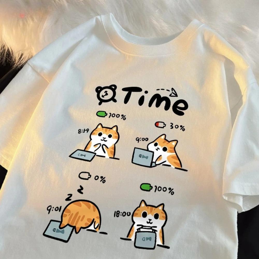 A Day When The Working Cat s Battery Is Low Printed Women T-Shirts Cartoons Prints T Shirts Round Neck Soft Tops Summer Clothes XS
A Day When The Working Cat s Battery Is Low Printed Women T-Shirts Cartoons Prints T Shirts Round Neck Soft Tops Summer Clothes XS