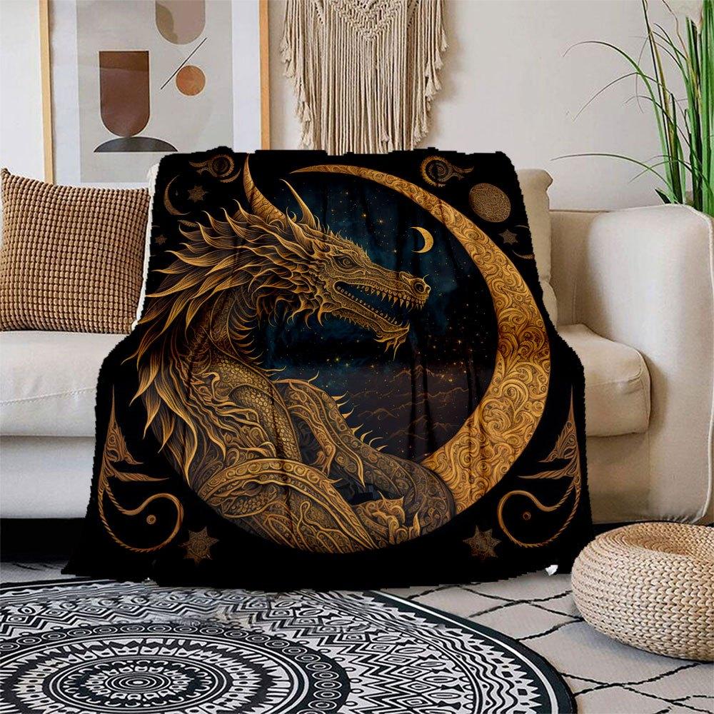 Golden Dragon Crescent Moon Wall Art PrintBlanket Flannel Throw Blanket for Sofa, Bed, Travel, Camping, Office, Couch, Chair, And Bed Gift f 130x150cm
Golden Dragon Crescent Moon Wall Art PrintBlanket Flannel Throw Blanket for Sofa, Bed, Travel, Camping, Office, Couch, Chair, And Bed Gift f 130x150cm