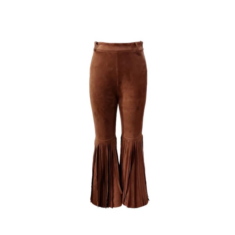 Fringe Hem Retro High Waist Trousers Solid Color Slim Fit Flare Pants Spring Autumn S темно-коричневого
Fringe Hem Retro High Waist Trousers Solid Color Slim Fit Flare Pants Spring Autumn S темно-коричневого