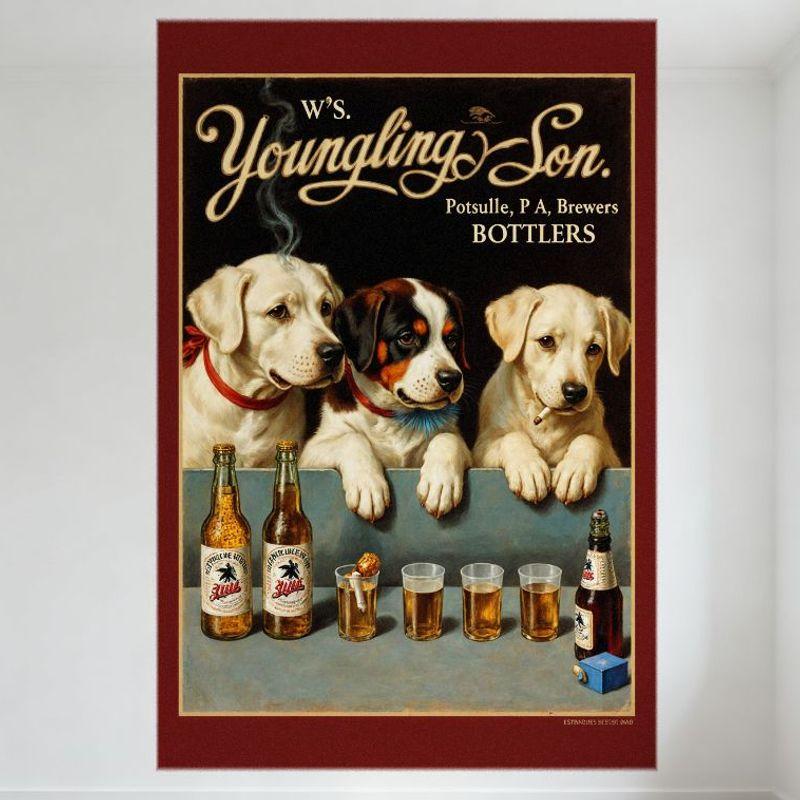 Vintage W.S. Youngling & Son Brewery Dogs Beer Metal Tin Sign - Pottstown PA Pet-Themed Pub Man Cave Home Decor Art Poster 20x30cm(7.8x11.8inch)
Vintage W.S. Youngling & Son Brewery Dogs Beer Metal Tin Sign - Pottstown PA Pet-Themed Pub Man Cave Home Decor Art Poster 20x30cm(7.8x11.8inch)