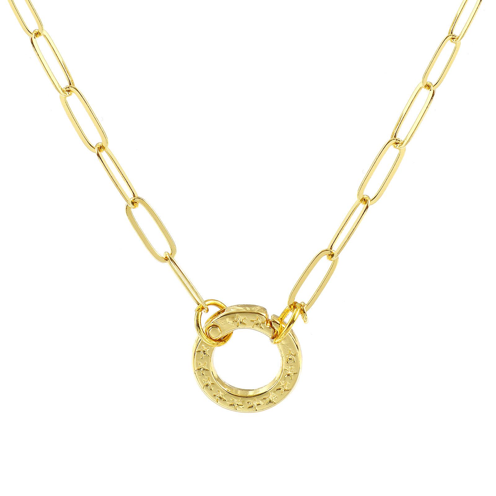 1 Piece Brass Simple Paperclip Link Chain Heart Round Charm Holder Necklace 18K Gold Plated For Women Men Fashion Party Gifts
1 Piece Brass Simple Paperclip Link Chain Heart Round Charm Holder Necklace 18K Gold Plated For Women Men Fashion Party Gifts