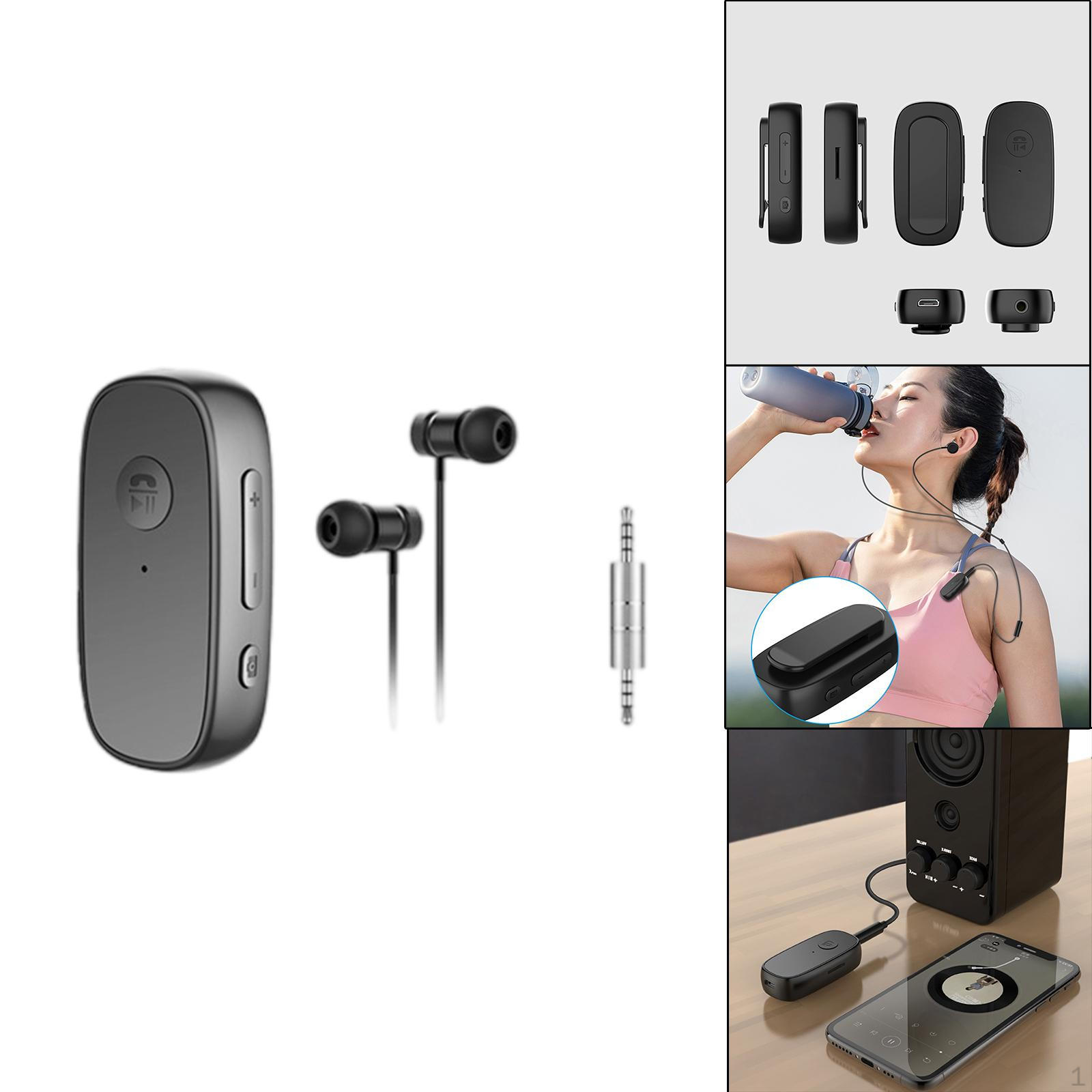 5.0 Auxiliary Adapter for Car Audio Transmission System Black with Earphone
5.0 Auxiliary Adapter for Car Audio Transmission System Black with Earphone