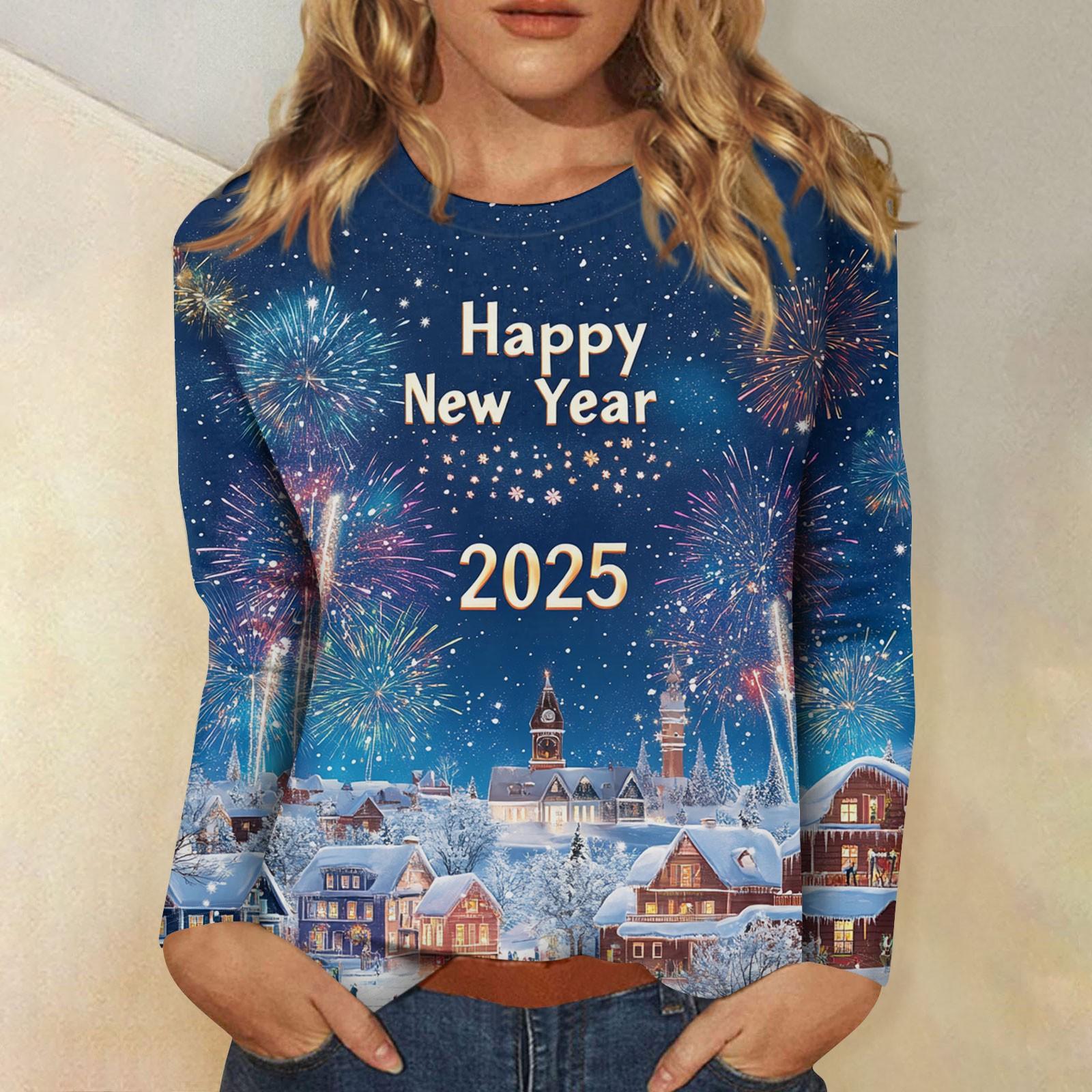 Жіночий повсякденний модний сексуальний зручний різдвяний топ з круглим вирізом і довгим рукавом XL
Жіночий повсякденний модний сексуальний зручний різдвяний топ з круглим вирізом і довгим рукавом XL