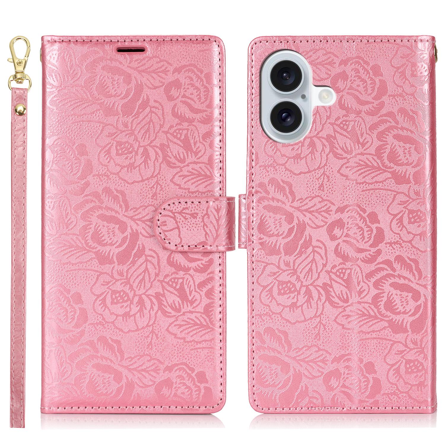For iPhone 16 Plus Case with Hand Strap Flower Imprint Leather Wallet Phone Cover E
For iPhone 16 Plus Case with Hand Strap Flower Imprint Leather Wallet Phone Cover E