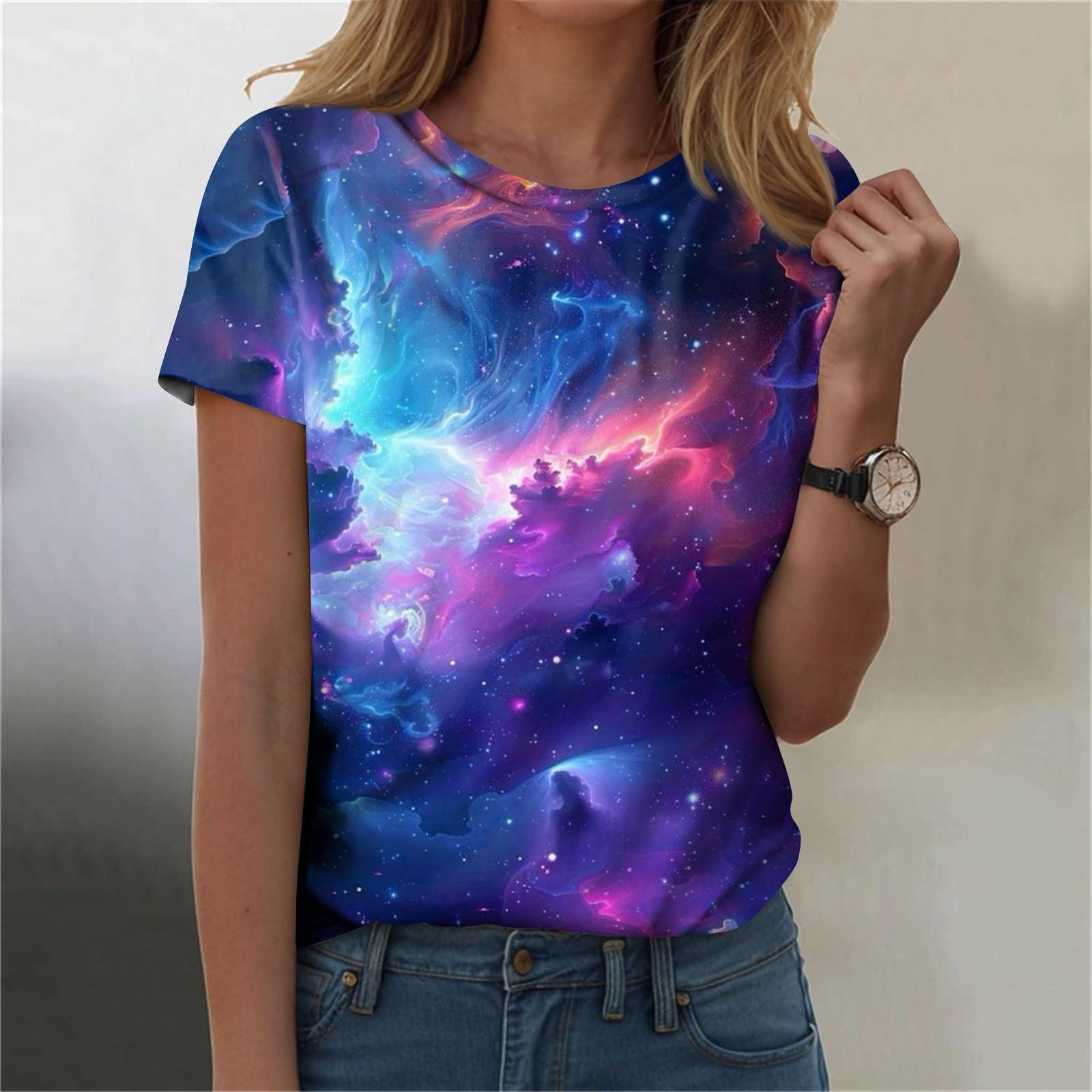 Женская мода повседневная футболка с круглым вырезом и короткими рукавами с принтом неба XXL
Женская мода повседневная футболка с круглым вырезом и короткими рукавами с принтом неба XXL