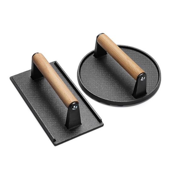 2Pcs Cast Iron Meat Press with Wood Handle Heavy-Duty Bacon Burger Smasher for Grill Griddle Skillet Rust-Proof Round Rectangular Professional BBQ A
2Pcs Cast Iron Meat Press with Wood Handle Heavy-Duty Bacon Burger Smasher for Grill Griddle Skillet Rust-Proof Round Rectangular Professional BBQ A