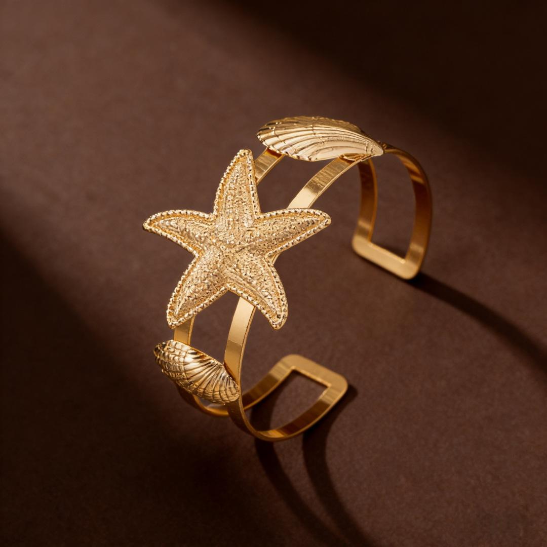 Stylish And Simple Starfish Shell Bracelet, Personalized Trend Opening Design Bracelet, Exquisite High-End Jewelry золотой
Stylish And Simple Starfish Shell Bracelet, Personalized Trend Opening Design Bracelet, Exquisite High-End Jewelry золотой