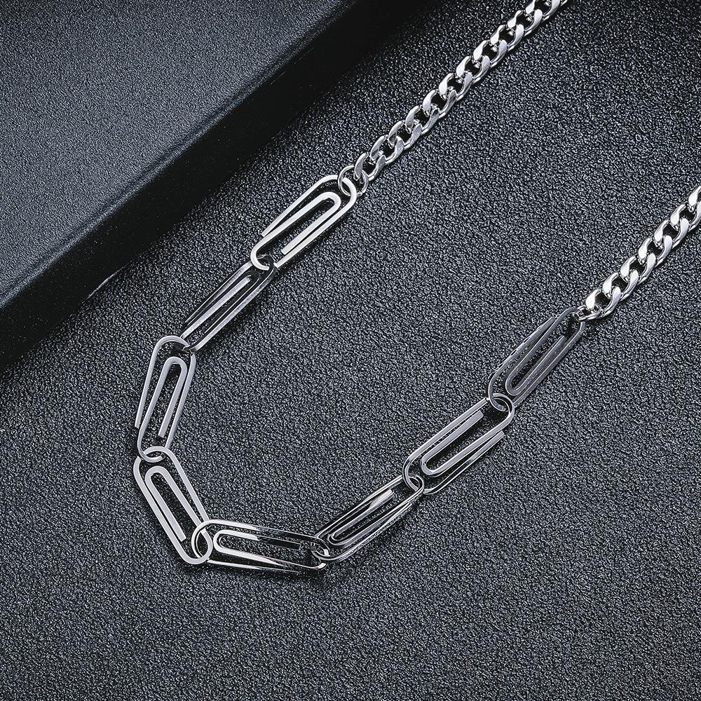 Trendy Minimalist Paperclip Spliced Necklace for Men & Women - Japanese & Korean Titanium Steel Fashion
Trendy Minimalist Paperclip Spliced Necklace for Men & Women - Japanese & Korean Titanium Steel Fashion