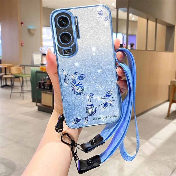 Для Honor X50i 5G / 90 Lite 5G блестящий декор из страз TPU чехол для задней панели с цветочным узором чехол для телефона с ремешком
Для Honor X50i 5G / 90 Lite 5G блестящий декор из страз TPU чехол для задней панели с цветочным узором чехол для телефона с ремешком