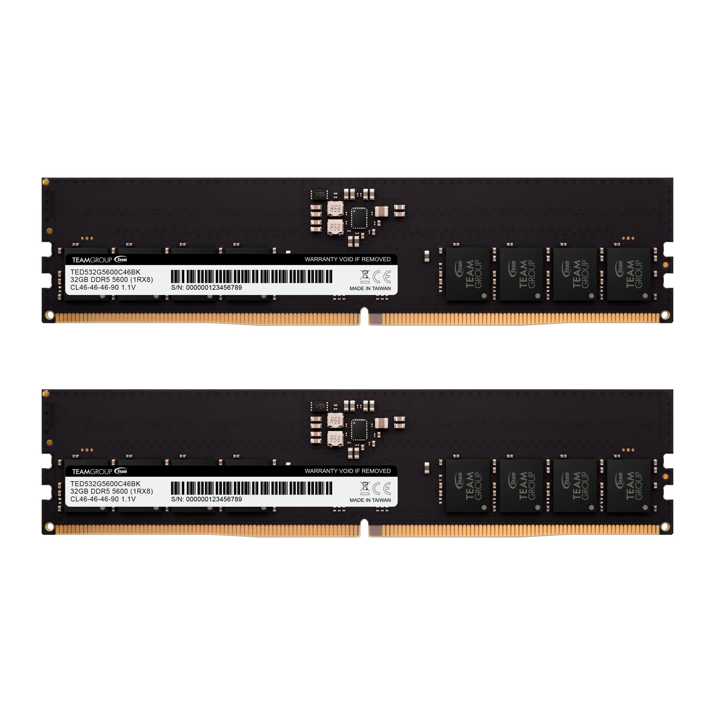 TEAMGROUP Elite DDR5 64GB Kit 5600Mhz IC CL46 Unbuffered UDIMM 288 Pin PC Computer Desktop Memory Module RAM Compatible with TED564G5600C46DC01
TEAMGROUP Elite DDR5 64GB Kit 5600Mhz IC CL46 Unbuffered UDIMM 288 Pin PC Computer Desktop Memory Module RAM Compatible with TED564G5600C46DC01