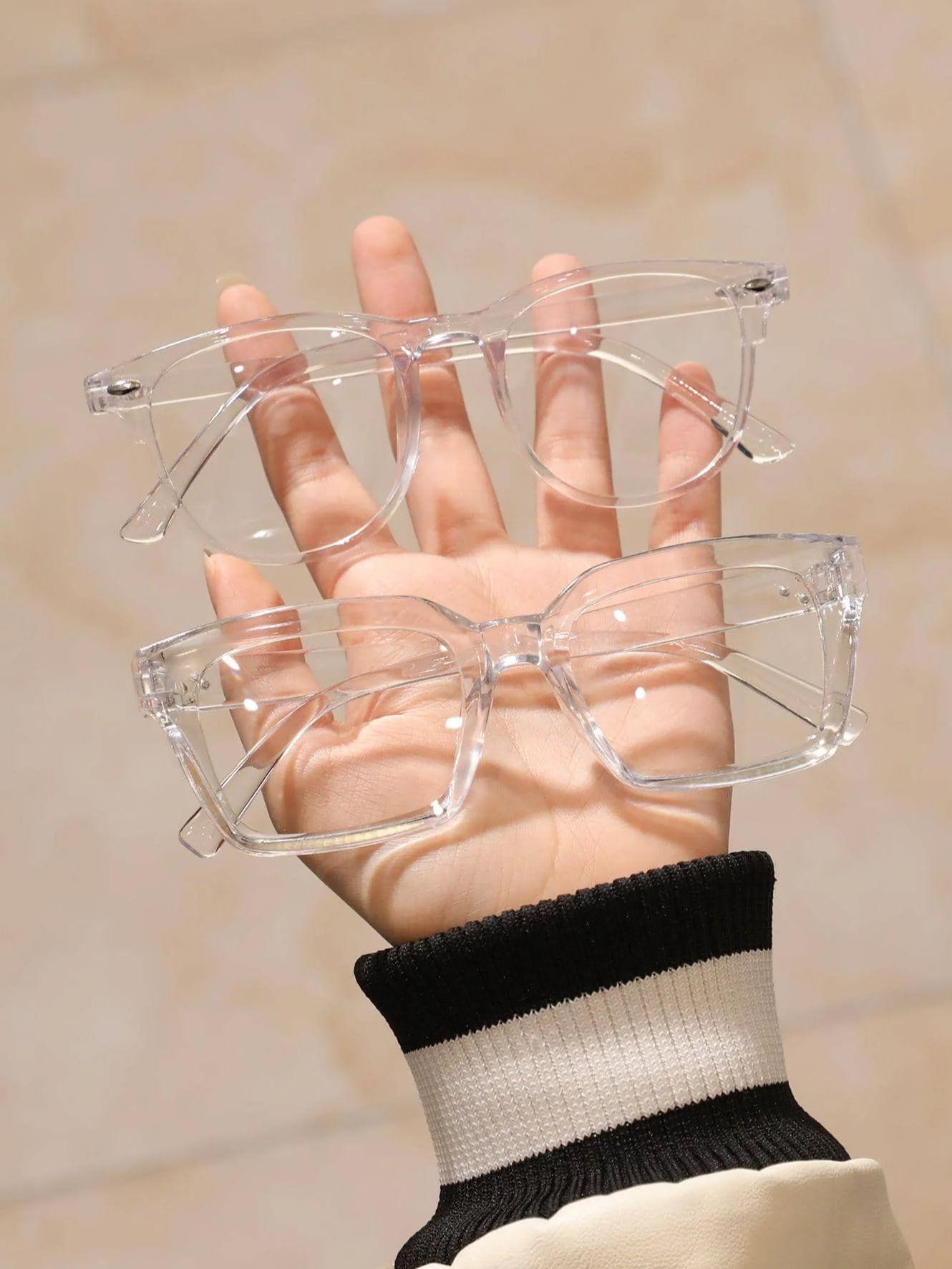 2 шт. классических квадратных прозрачных очков простого стиля для повседневного чтения и аксессуаров для одежды.
2 шт. классических квадратных прозрачных очков простого стиля для повседневного чтения и аксессуаров для одежды.