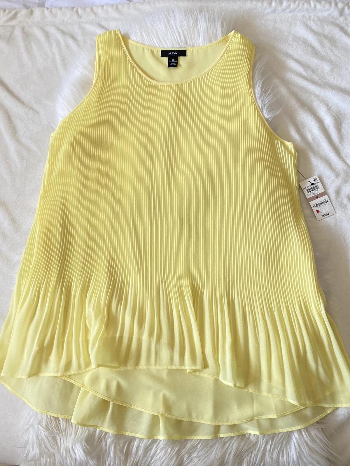Alfani Urban Botanical Size 12 Popcorn Yellow Sleeveless Pleated Blouse 2XL
Alfani Urban Botanical Size 12 Popcorn Yellow Sleeveless Pleated Blouse 2XL