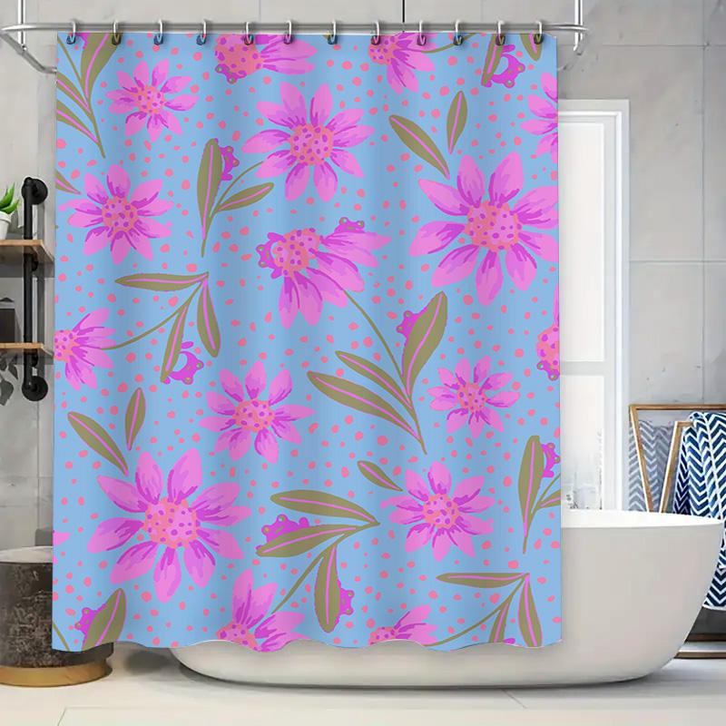 Bright Purple Flowers Shower Curtain Pink Blue Flower Decorative Bathroom Hanging Rug For Home Decoration 72X84In (Showercurtain W60H190(CM)-1 Pcs
Bright Purple Flowers Shower Curtain Pink Blue Flower Decorative Bathroom Hanging Rug For Home Decoration 72X84In (Showercurtain W60H190(CM)-1 Pcs