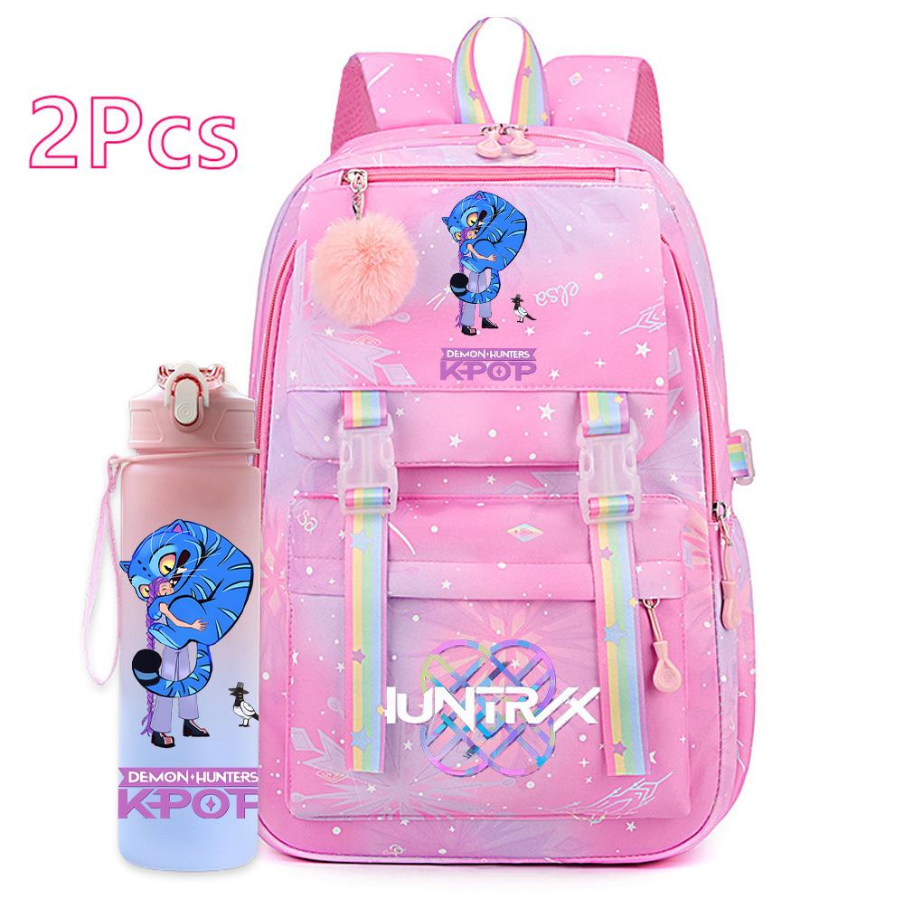 2Pcs/set Cute K-Pop Demon Hunters Printed Backpack with 750Ml Water Bottler for Teenager Student Girl Boy Large Capacity Waterproof Bookbag Travel Bag
2Pcs/set Cute K-Pop Demon Hunters Printed Backpack with 750Ml Water Bottler for Teenager Student Girl Boy Large Capacity Waterproof Bookbag Travel Bag
