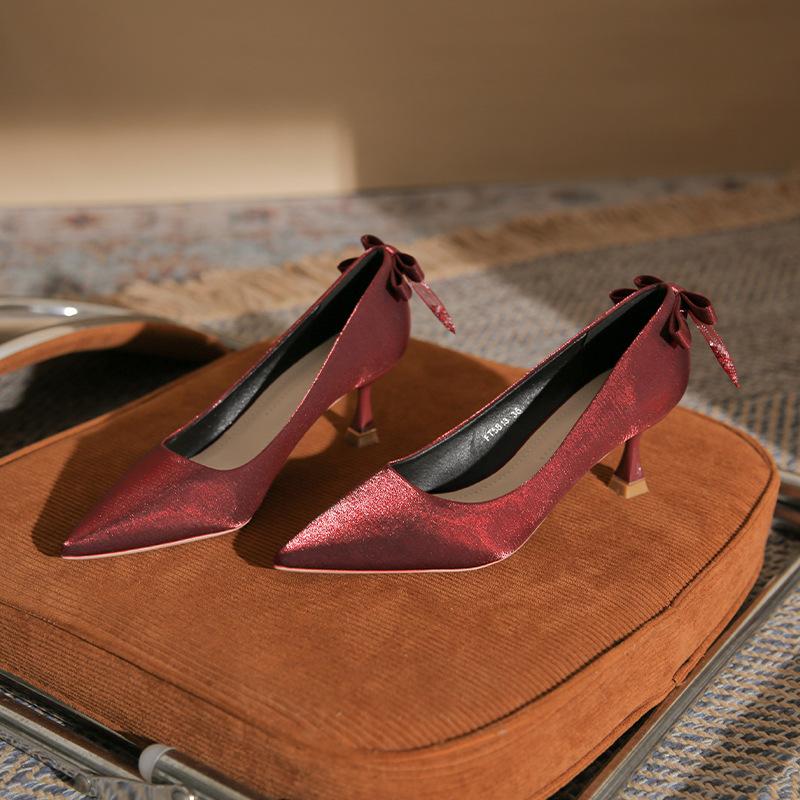 5813 Temperament High Heel Women s Single Shoes Fashion New Autumn and Winter Bow Burgundy Wedding Banquet Versatile Black Women 34
5813 Temperament High Heel Women s Single Shoes Fashion New Autumn and Winter Bow Burgundy Wedding Banquet Versatile Black Women 34