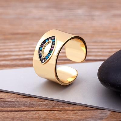Fashion Design Bohemian Copper Zircon Turkish Evil Eye Rhinestone Adjustable Rings For Women Vintage Open Ring Lucky Jewelry
Fashion Design Bohemian Copper Zircon Turkish Evil Eye Rhinestone Adjustable Rings For Women Vintage Open Ring Lucky Jewelry