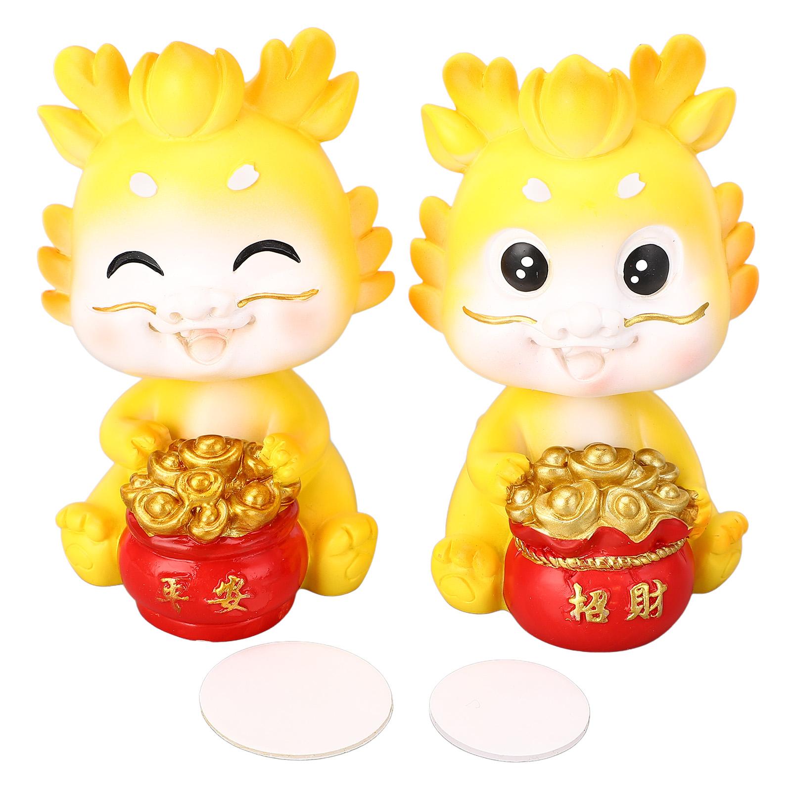 2pcs Zodiac Dragon Ornaments Resin Chinese New Year Dragon Figurines Hand Painting Shaking Dragon St
2pcs Zodiac Dragon Ornaments Resin Chinese New Year Dragon Figurines Hand Painting Shaking Dragon St