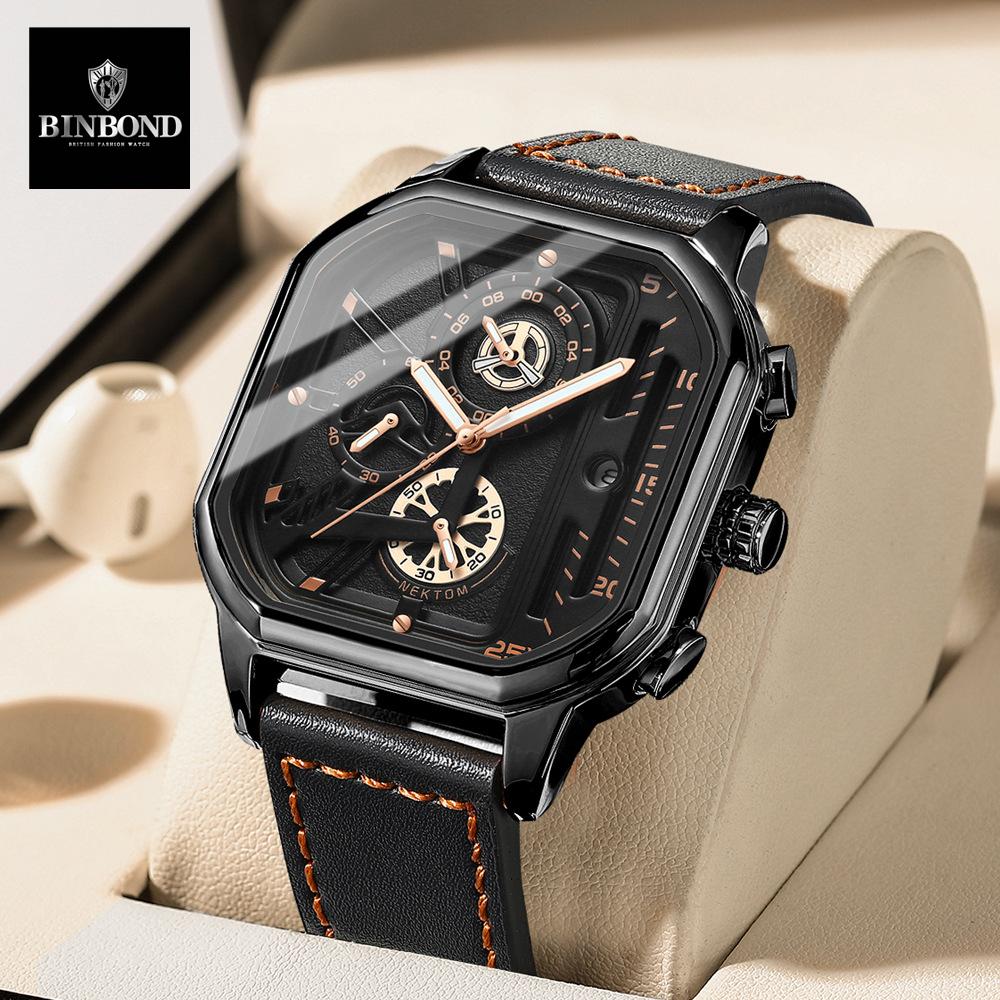 Квадратные мужские часы с подарочной коробкой, брендовые роскошные мужские часы BINBOND, водонепроницаемые мужские наручные часы, кварцевые часы
Квадратные мужские часы с подарочной коробкой, брендовые роскошные мужские часы BINBOND, водонепроницаемые мужские наручные часы, кварцевые часы
