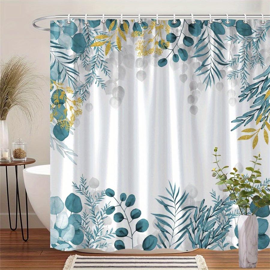 1Pc Shower Curtain With Blue-Green And Gold-Green Floral Pattern, Polyester Fabric, Machine Washable Suitable For Bathroom Decor W60H190(CM)-1 Pcs
1Pc Shower Curtain With Blue-Green And Gold-Green Floral Pattern, Polyester Fabric, Machine Washable Suitable For Bathroom Decor W60H190(CM)-1 Pcs