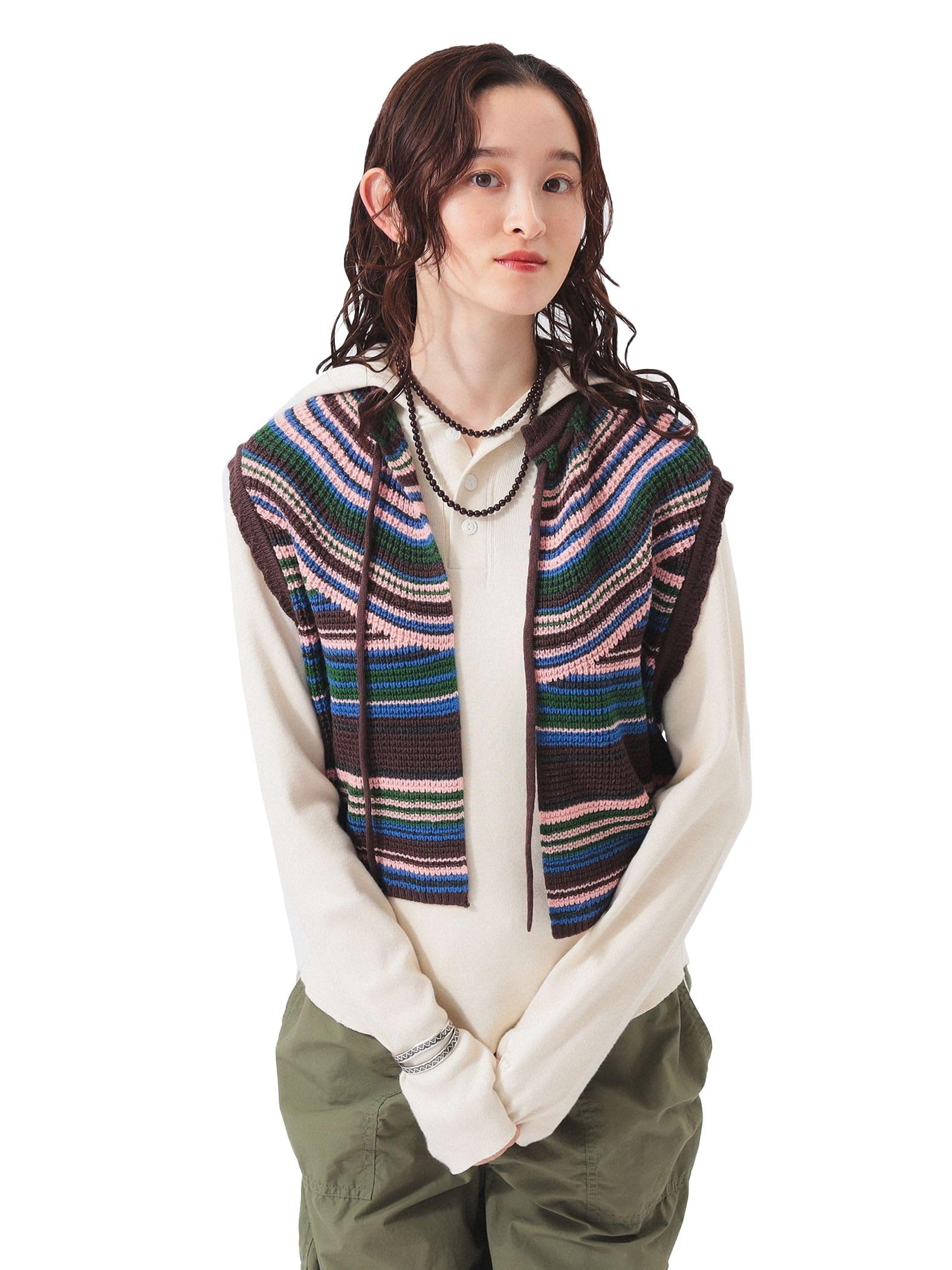 Женский вязаный жилет Beams Boy в полоску, коричневый, свободный размер
Женский вязаный жилет Beams Boy в полоску, коричневый, свободный размер