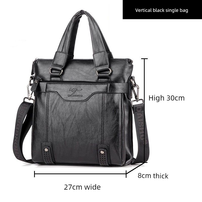 Handsome Tong Kangaroo First Layer Cowhide Business New Men s Bag Black vertical section
Handsome Tong Kangaroo First Layer Cowhide Business New Men s Bag Black vertical section
