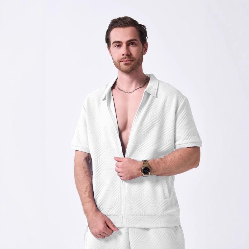 Men Turn Down Collar Short Sleeve Zip Up Shirt With Jacquard Texture Loose Fit Casual Daily Tops S белый
Men Turn Down Collar Short Sleeve Zip Up Shirt With Jacquard Texture Loose Fit Casual Daily Tops S белый