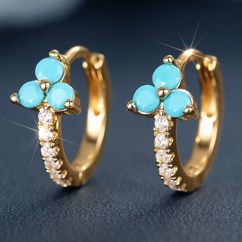 Huitan Elegant Women Hoop Earrings Blue Flower Shaped Gold Color/Copper Color Wedding Party Luxury Accessories Zircon Inlaid CZ
Huitan Elegant Women Hoop Earrings Blue Flower Shaped Gold Color/Copper Color Wedding Party Luxury Accessories Zircon Inlaid CZ