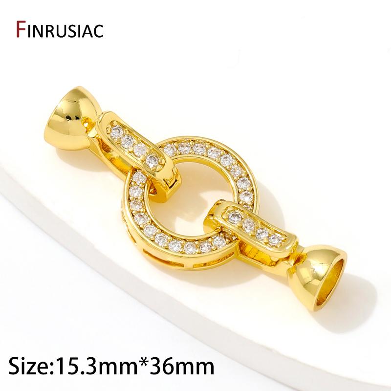18K Gold Plated Inlaid Zircon Round Connector Clasps For Bracelet Making,End Caps Fastener Clasps Handmade DIY Jewelry Making 1 piece
18K Gold Plated Inlaid Zircon Round Connector Clasps For Bracelet Making,End Caps Fastener Clasps Handmade DIY Jewelry Making 1 piece