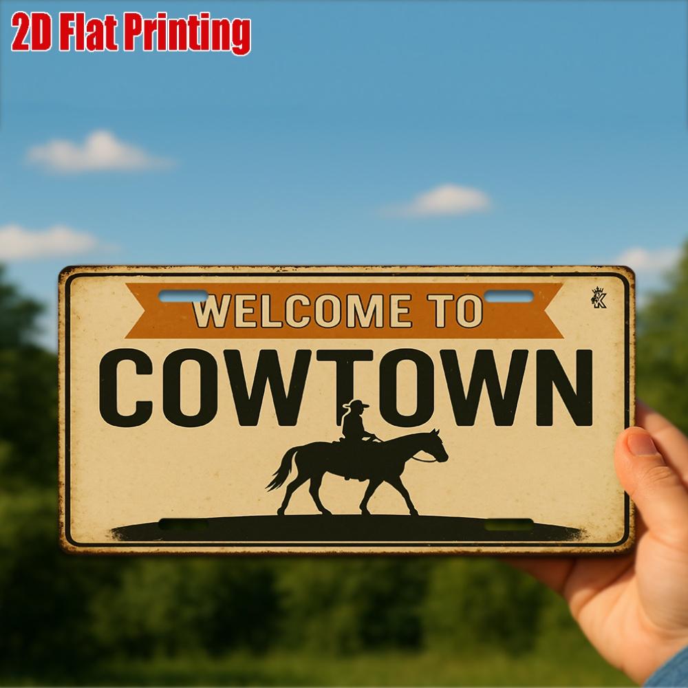 D Flat pc Vintage Western Cowboy Welcome to Cowtown Metal Sign x Inch Aluminum Wall Decor with Horse Silhouette 15x30cm(5.9x7.8inch)
D Flat pc Vintage Western Cowboy Welcome to Cowtown Metal Sign x Inch Aluminum Wall Decor with Horse Silhouette 15x30cm(5.9x7.8inch)