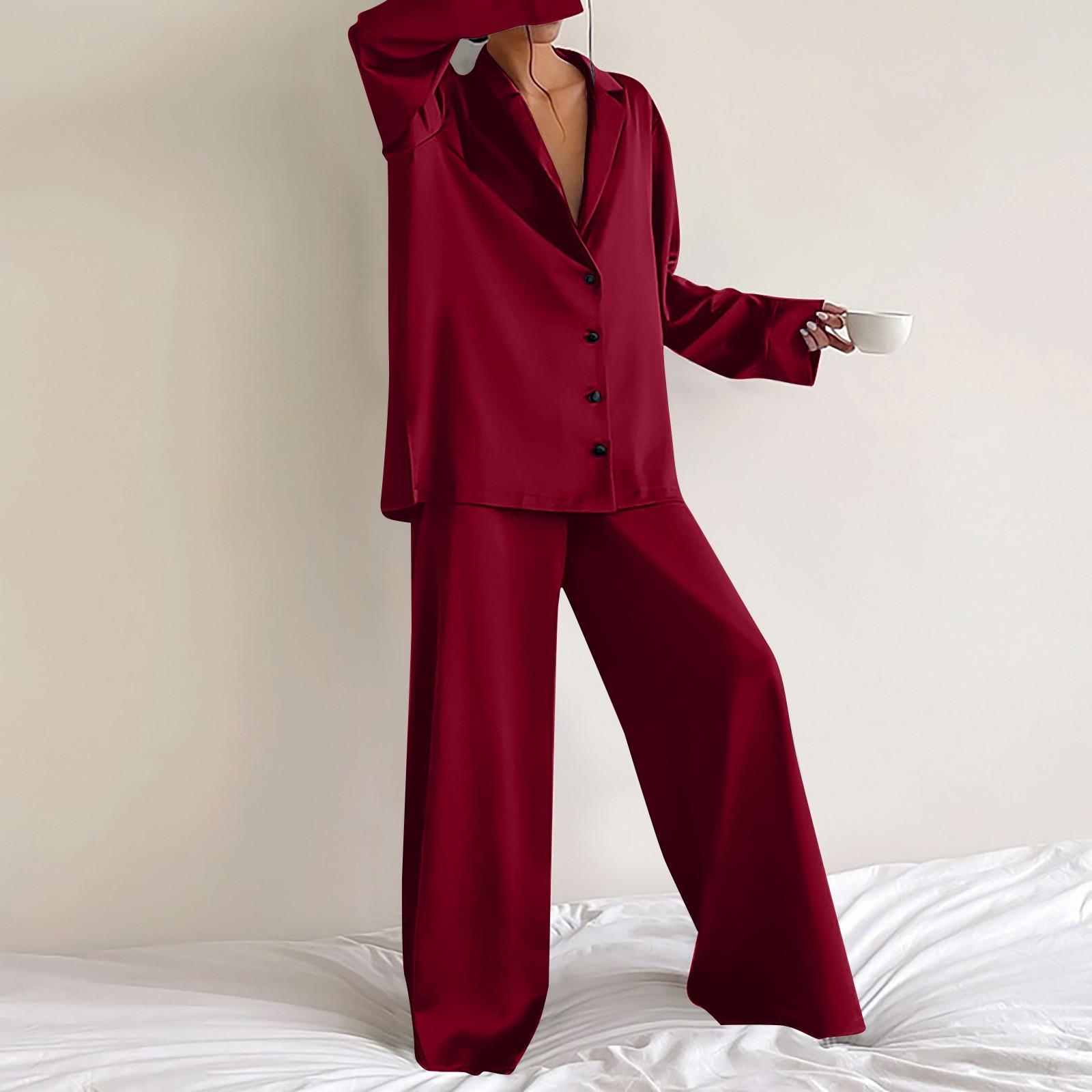 Женская однотонная домашняя пижама с v-образным вырезом и длинными рукавами XL винный
Женская однотонная домашняя пижама с v-образным вырезом и длинными рукавами XL винный