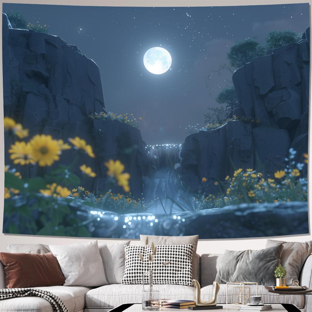 1pc Valley Moon Wall Hanging Tapestry Serene Nighttime Waterfall Landscape with Moon Stars Peach Light Beige Polyester Fabr 74x94cm(29x37in)
1pc Valley Moon Wall Hanging Tapestry Serene Nighttime Waterfall Landscape with Moon Stars Peach Light Beige Polyester Fabr 74x94cm(29x37in)