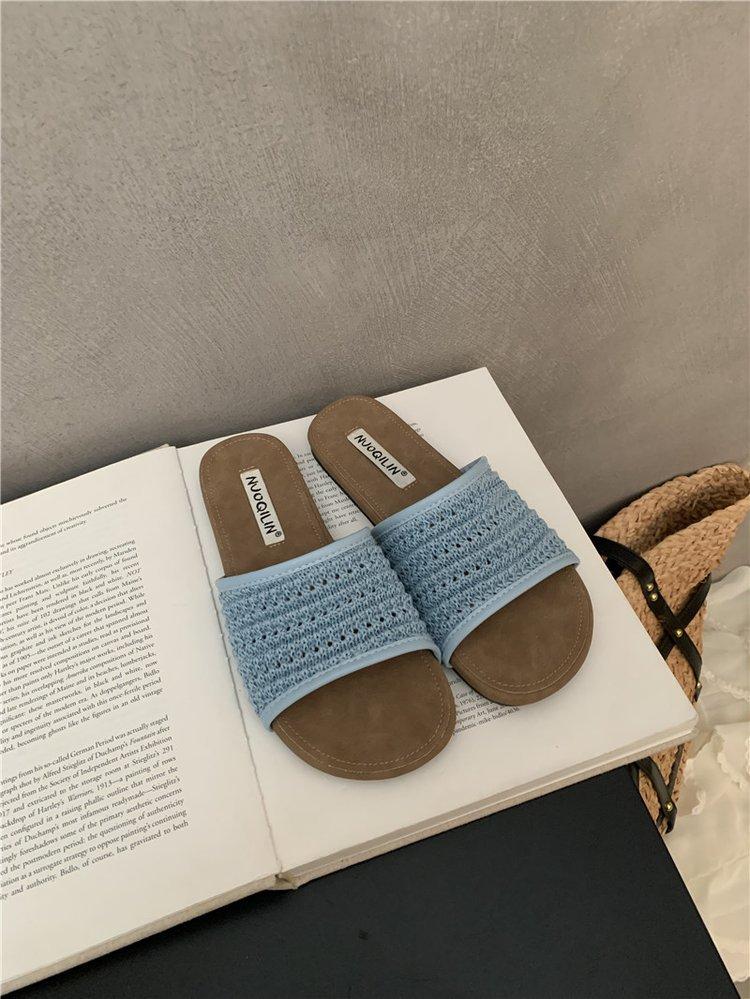 Summer Lazy Wind~ Woven Cross-Strap One-Word Slippers Women s 2025 Summer New Vacation Wind Flat-bottomed Cool Slippers 35 синий
Summer Lazy Wind~ Woven Cross-Strap One-Word Slippers Women s 2025 Summer New Vacation Wind Flat-bottomed Cool Slippers 35 синий