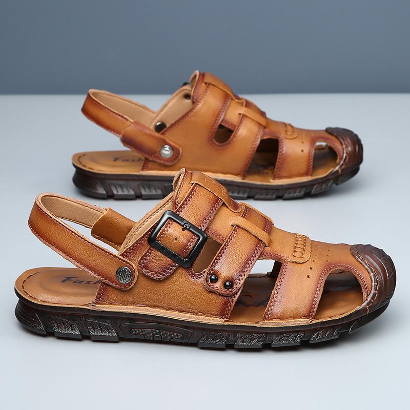 Sandals Summer Men s 2025 Leather Baotou Sandals Men s Dual-purpose Non-slip Beach Shoes Men s Trendy Beef Muscle Sole 38
Sandals Summer Men s 2025 Leather Baotou Sandals Men s Dual-purpose Non-slip Beach Shoes Men s Trendy Beef Muscle Sole 38