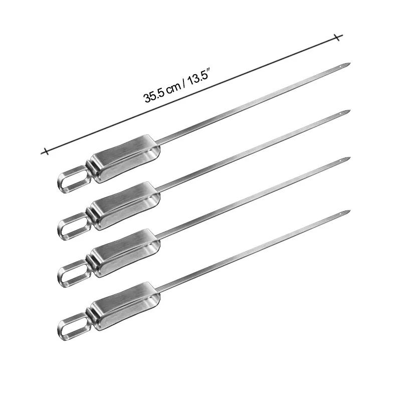4 шт. 13,75 шампуры для барбекю из нержавеющей стали, многоразовые шампуры для шашлыка, портативные металлические длинные широкие палочки для барбекю, аксессуары для пикника
4 шт. 13,75 шампуры для барбекю из нержавеющей стали, многоразовые шампуры для шашлыка, портативные металлические длинные широкие палочки для барбекю, аксессуары для пикника