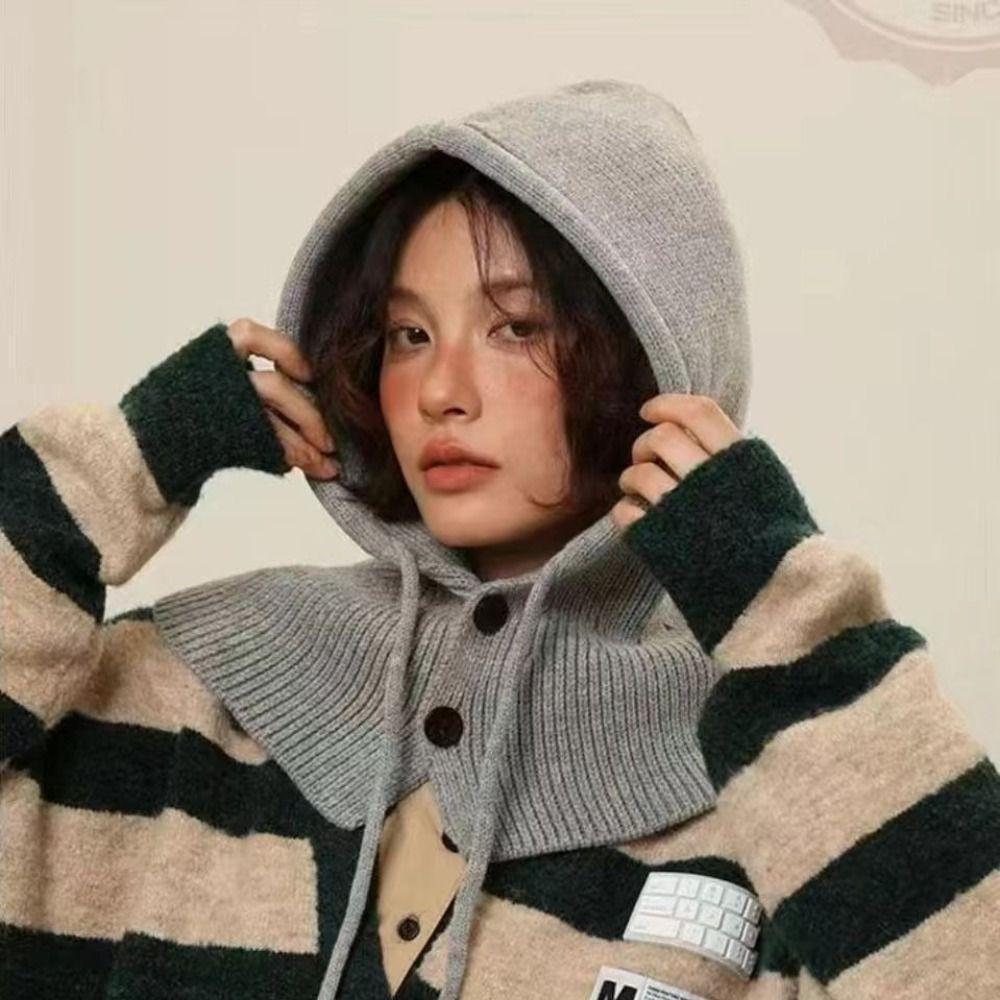 Cotton Women Knitted Pullover Hat Balaclava Windproof Cap Gothic Accessories Knitted Beanie Winter хакі
Cotton Women Knitted Pullover Hat Balaclava Windproof Cap Gothic Accessories Knitted Beanie Winter хакі