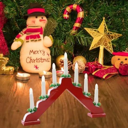 Christmas Candle Holders Table LED Window Decoration Wooden Candlestick Holder Decor Light Decoration Porta Velas Gift FC037 червоний
Christmas Candle Holders Table LED Window Decoration Wooden Candlestick Holder Decor Light Decoration Porta Velas Gift FC037 червоний