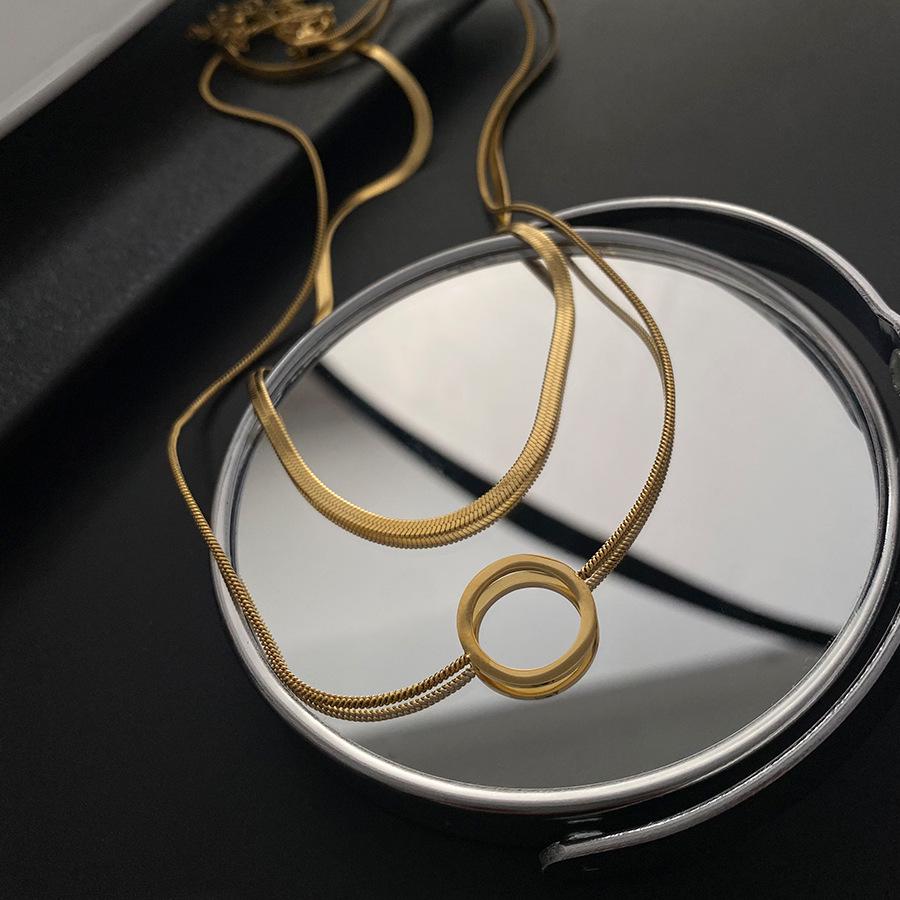 Yu Xi Luxurious Titanium Pendant Necklace - Women s Versatile O-shaped Clavicle Choker with Niche Design.
Yu Xi Luxurious Titanium Pendant Necklace - Women s Versatile O-shaped Clavicle Choker with Niche Design.