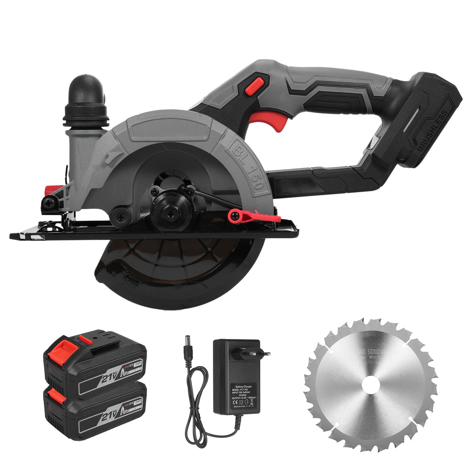 6-дюймовая электрическая циркулярная пила, 21 В, 6800 об/мин, бесщеточный двигатель, компактная циркулярная пила, плиткорез с пилой 24 зуб. EU Plug & 2 Battery чёрный
6-дюймовая электрическая циркулярная пила, 21 В, 6800 об/мин, бесщеточный двигатель, компактная циркулярная пила, плиткорез с пилой 24 зуб. EU Plug & 2 Battery чёрный