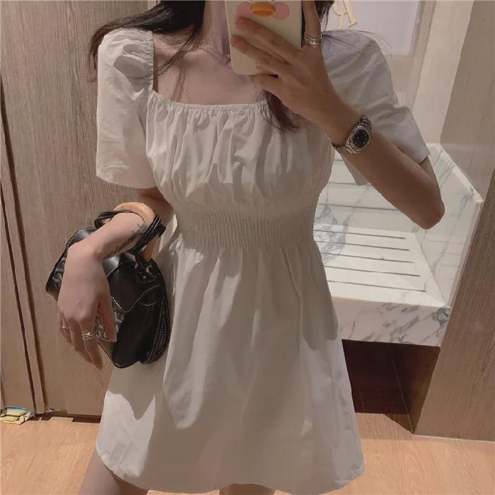 2021 Spring/Summer Korean Square Neck Puff Sleeve Waist-Slimming Dress for Women Medium белый
2021 Spring/Summer Korean Square Neck Puff Sleeve Waist-Slimming Dress for Women Medium белый